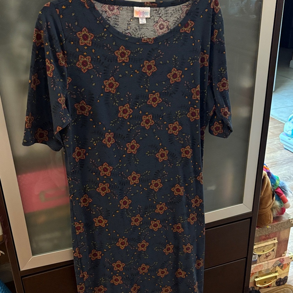 Floral Print Navy Dress